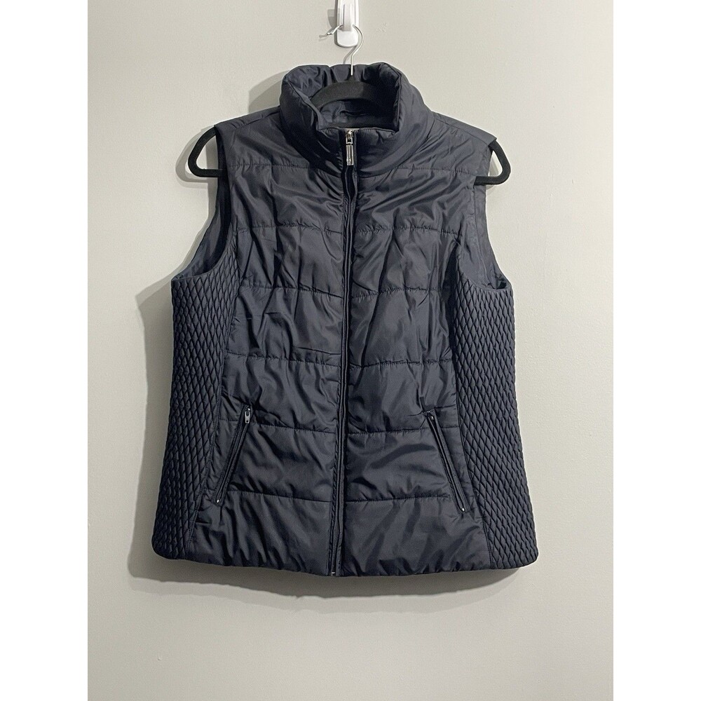 Liz Claiborne Women’s L Blue Quilted Vest Cozy Lightweight Everyday Outerwear